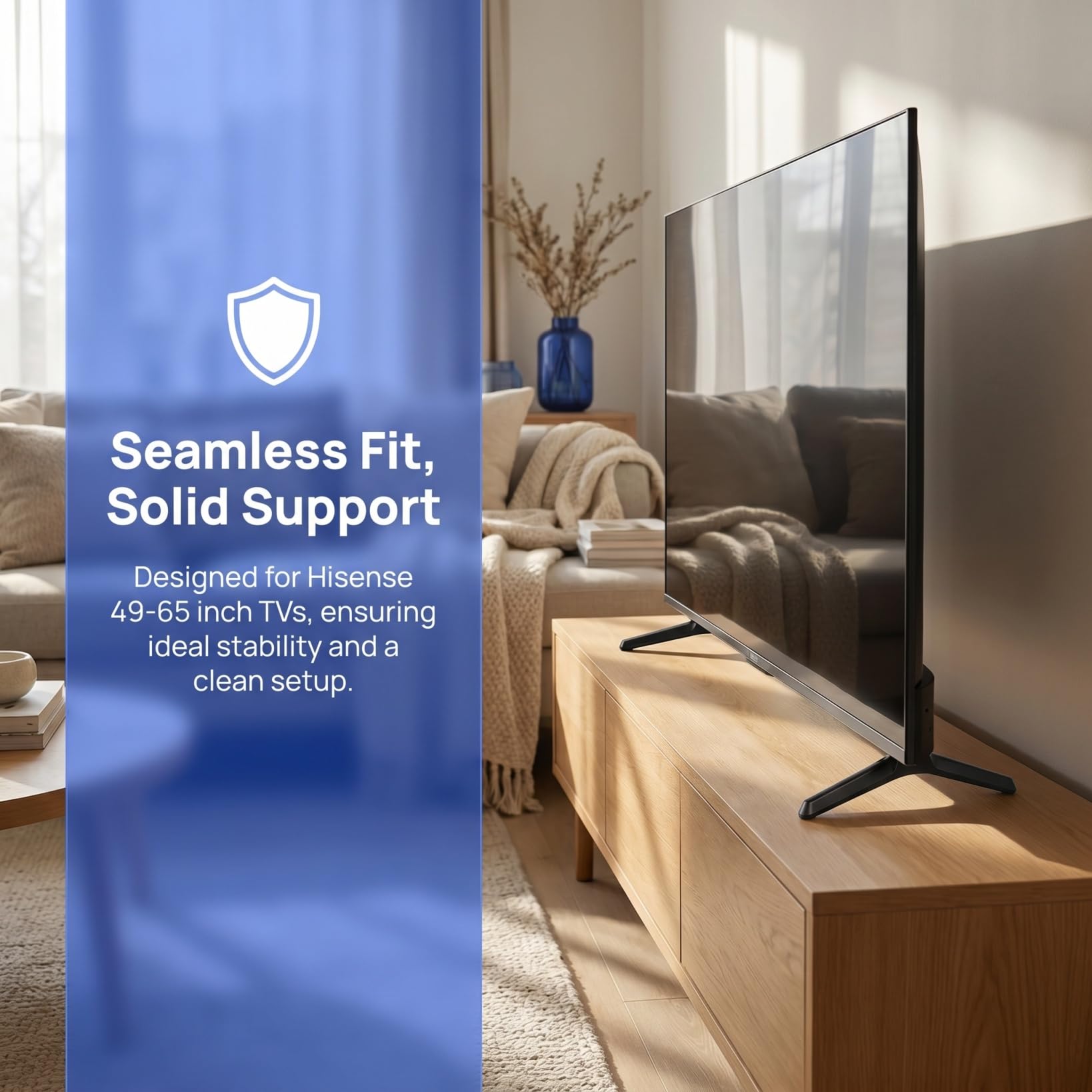 Healeved 1 par de patas de soporte de TV compatibles con Hisense 49/50/55/65 pulgadas, soporte de repuesto para televisores de pantalla plana