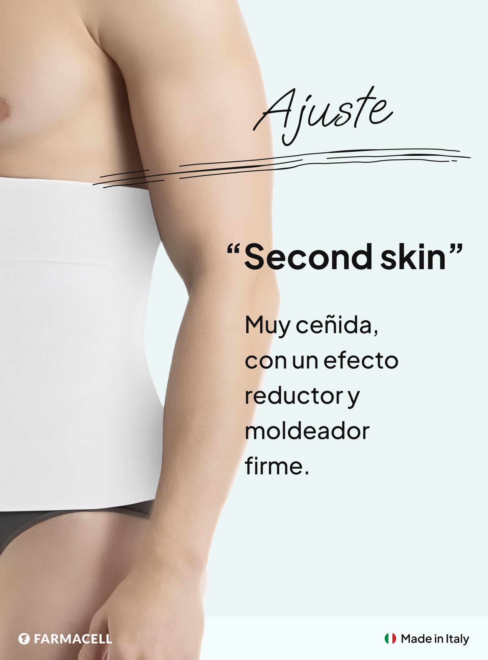 Farmacell Faja Reductora Hombre, Faja Control de Abdomen, Made in Italy, 405