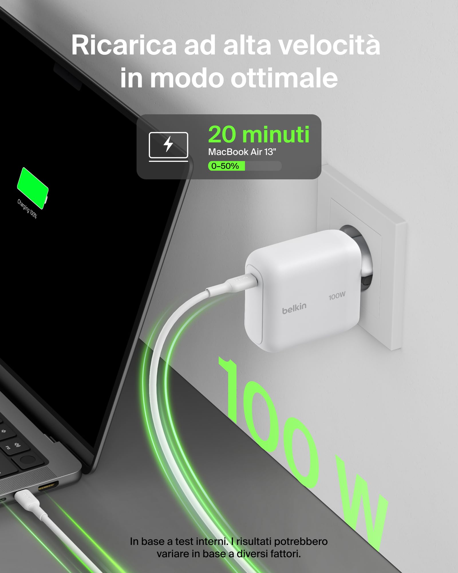 BOOSTCHARGE 100W USB-C GAN LADE - EINKLAPPBAREM STECKER WEI