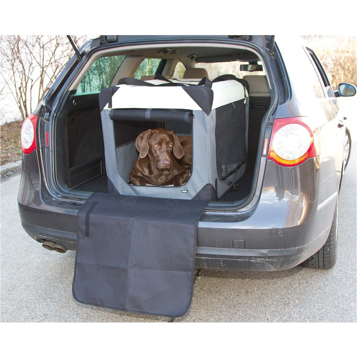 KERBL PET Caja de Viaje Journey, 70 x 52 x 52 cm, Color Gris/Beige
