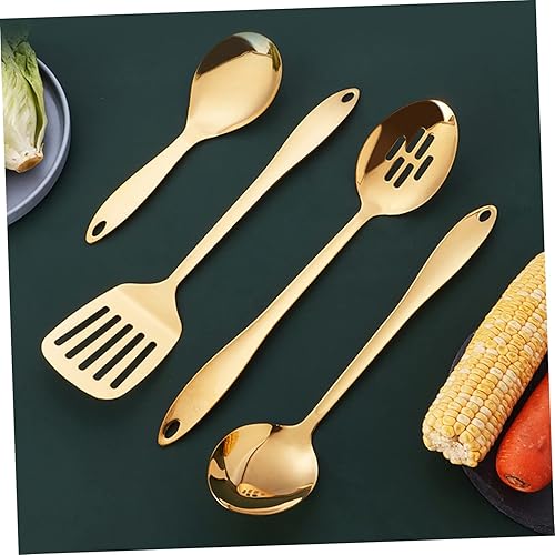 Miniatura 9 de Cabilock 1 Unidades Juego de Cocina Inoxidable Utensilios de Cocina Cuchara Antiadherente Cucharón Sopa Cucharón Cocinar Cuchara Kit de Espátula