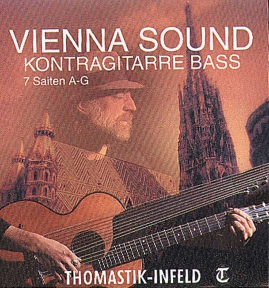 Thomastik Corde per Basso viennese set 7 corde basse per chitarra a 13 corde, nucleo in nylon, rivestimento argentato