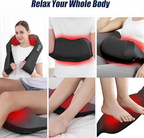 Miniatura 6 de Masajeador eléctrico de cuello Shiatsu con calor, alivio del dolor para espalda, hombros y cuello, regalo ideal para mujeres, hombres, mamá, papá,