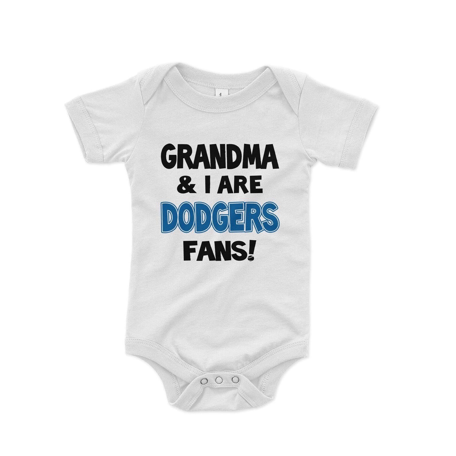 NanyCrafts Baby's Grandma and I are Dodgers Fans Bodysuit Newborn White