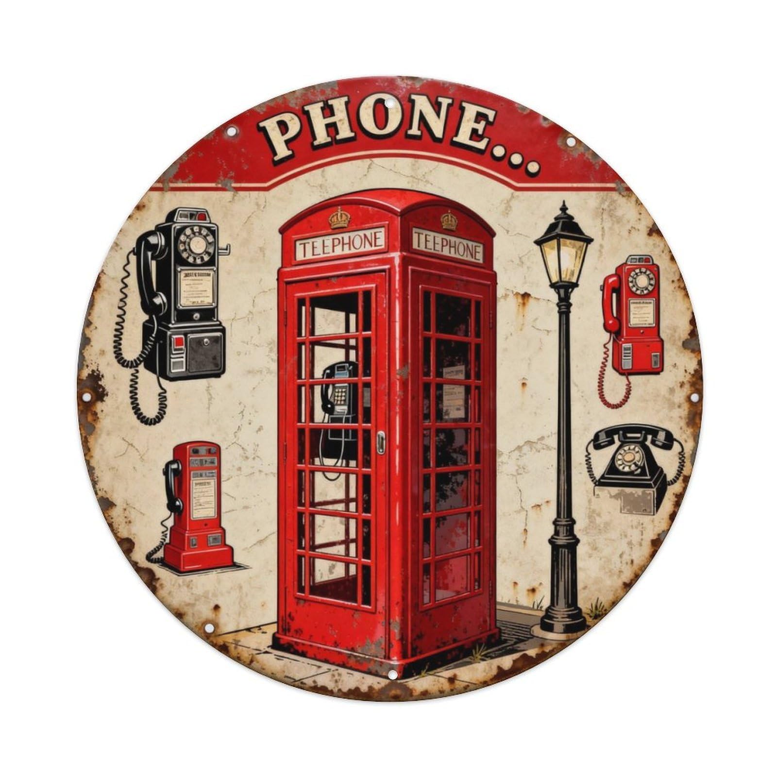 PHONE BOOTH Metal Tin Sign Plaque