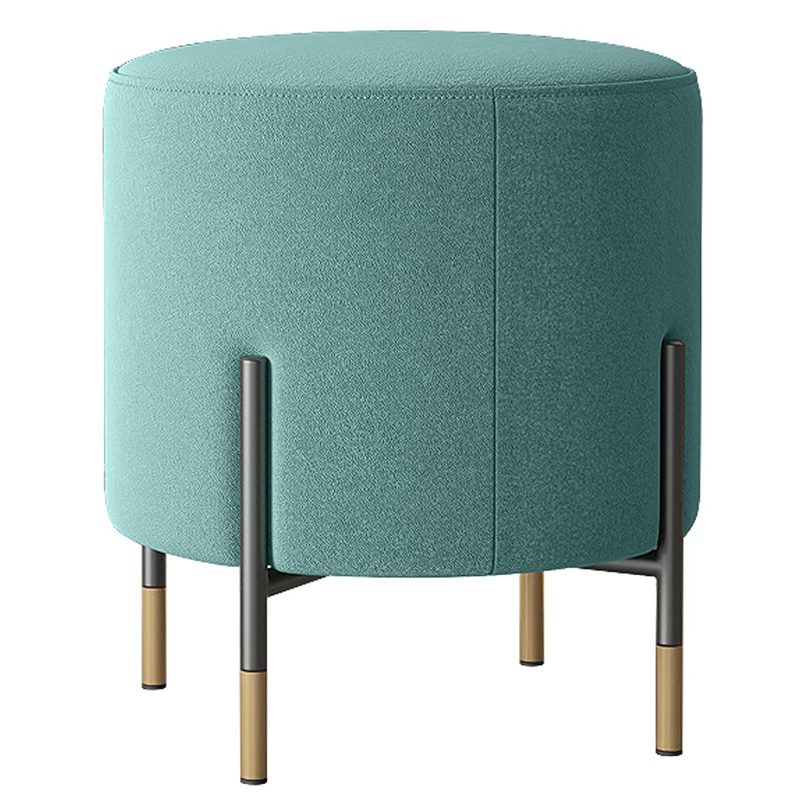 Taburete de patas de hierro verde con asiento suave de esponja elástica