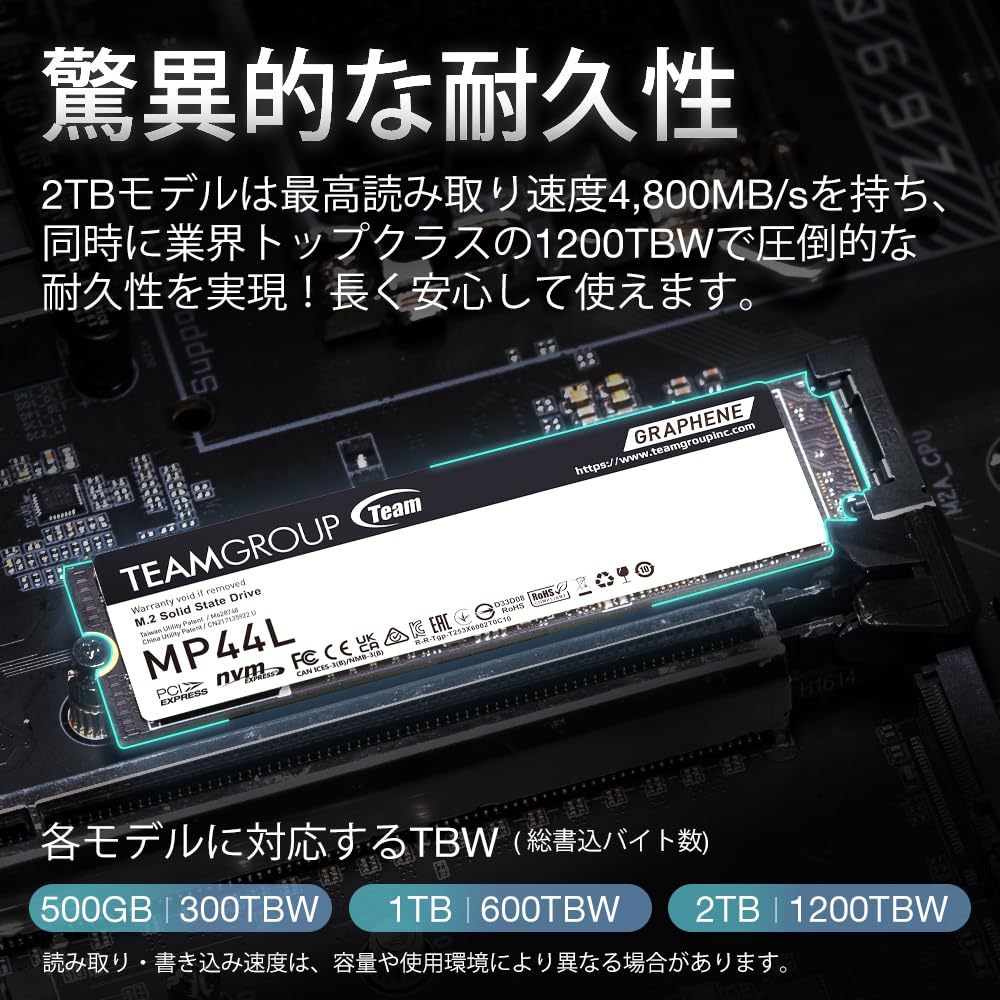 Amazon | TEAMGROUP (旧称 Team) M.2 SSD 2TB 2280 PCIe Gen4x4 TLC