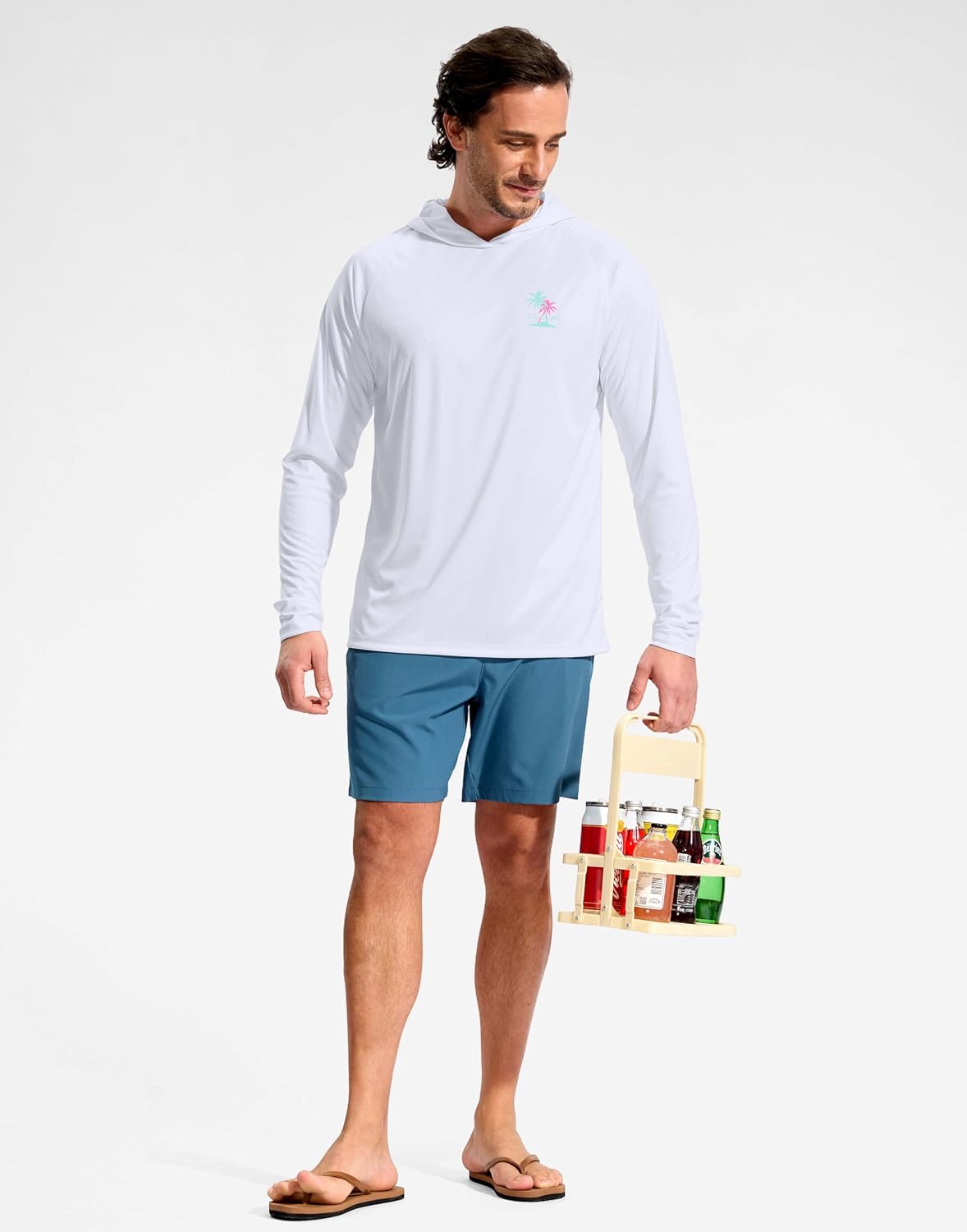 Pudolla Men's Sun Protection Hoodie Shirts UPF 50+ Long Sleeve Fishing Swim Shirt Lightweight Quick Dry Rash Guard