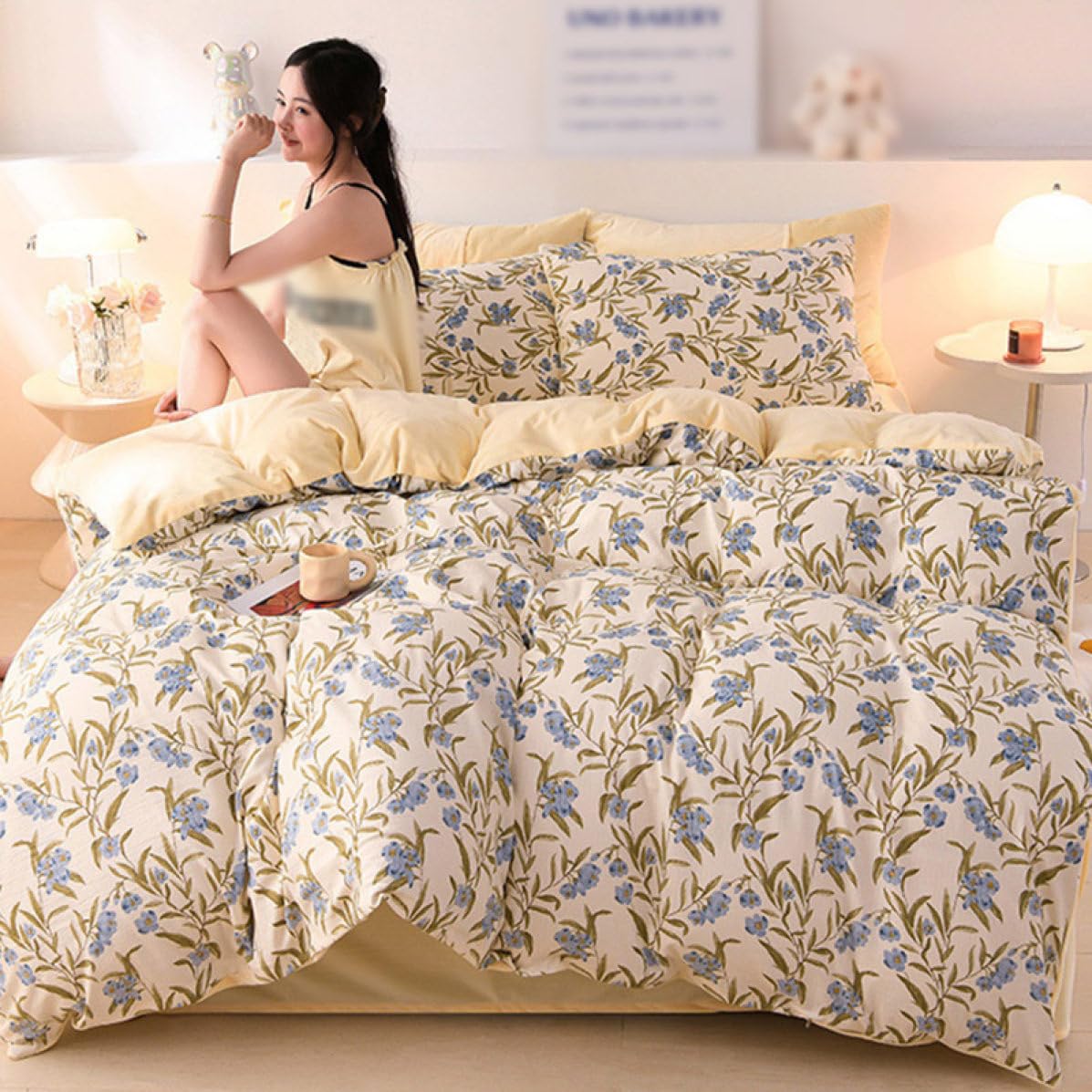 花柄ベージュ掛け布団カバー 150×200cm Amazon｜[OceanMap] 両面違うデザイン 布団カバー 150*200 花柄