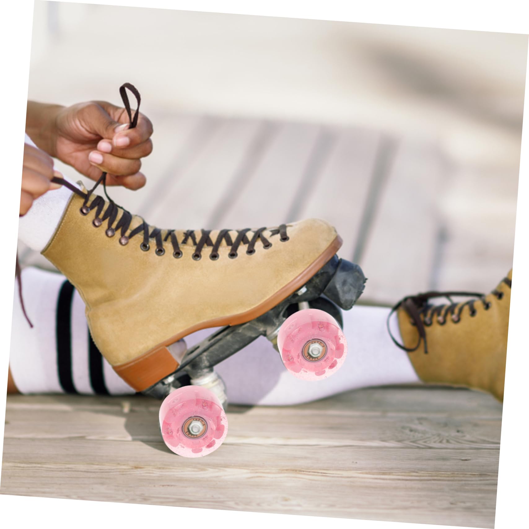 UKCOCO Ruedas De Patín Luces Led Para Patines De Dos, 70 Mm, Plástico Resistente, 8 Unidades Rodamientos Incluidos, Repuestos Para Patinaje En Exteriores y Interiores