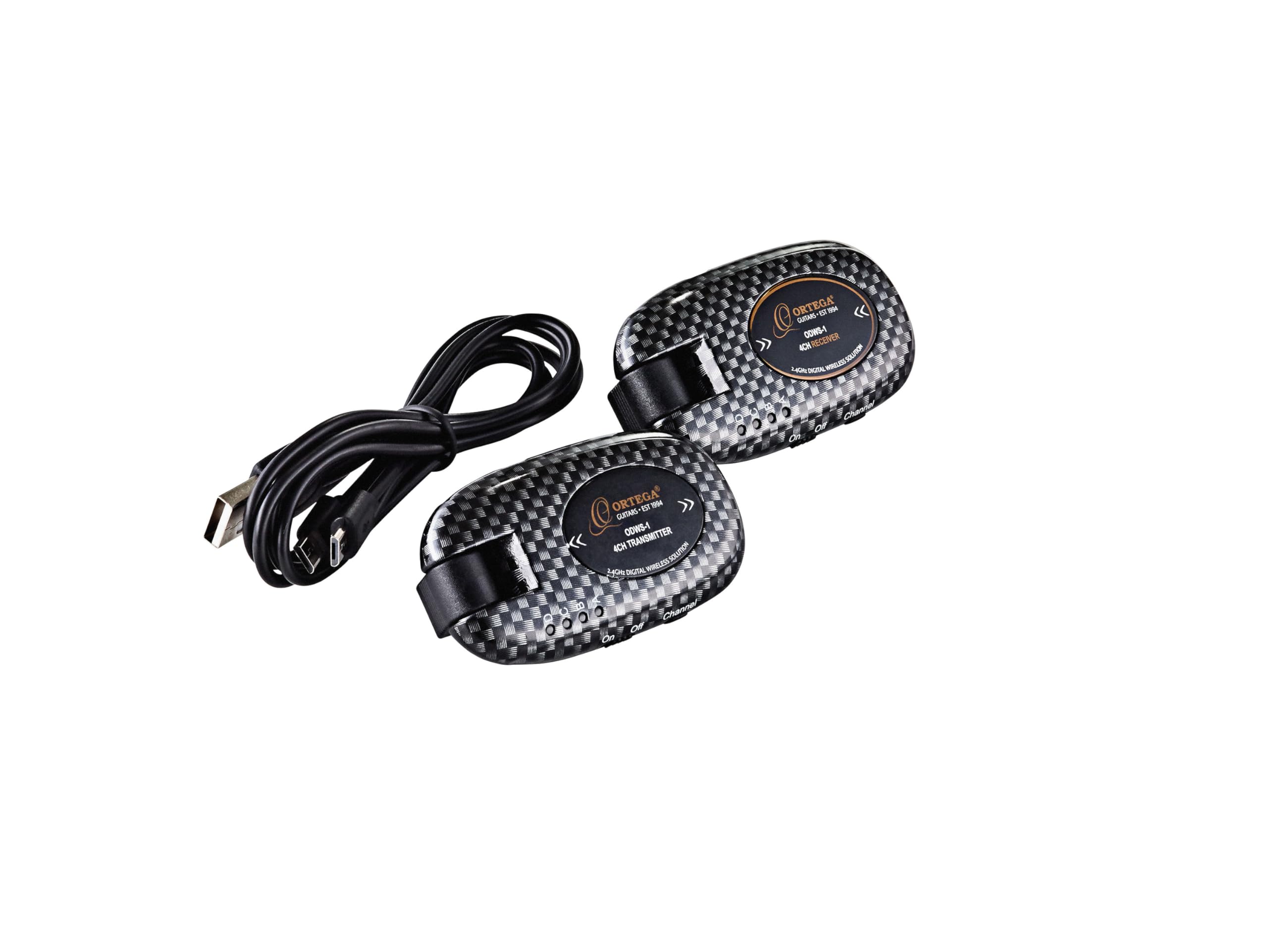 ORTEGA - Sistema digitale wireless a 4 canali, 2,4 GHz, ricaricabile, con cavo USB (ODWS-1CAR)