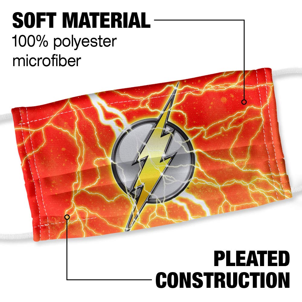Popfunk The Flash Lightning Logo 1-Ply Reusable Face Mask Covering, Unisex
