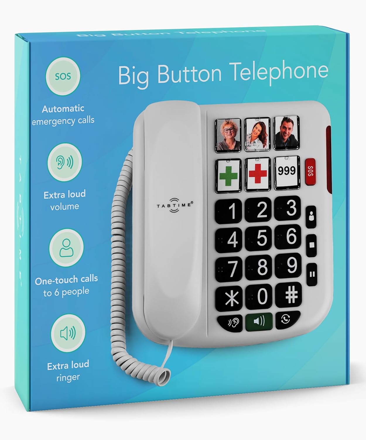 Big Button Landline Phone for Elderly, Hearing Aid Compatible Phone