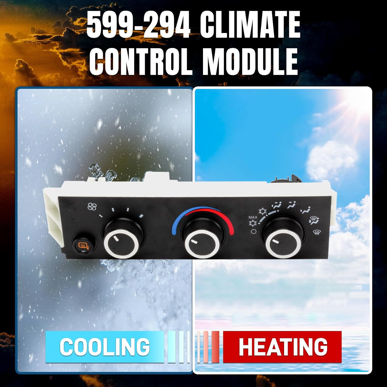 599-294 A/C Heater Climate Control Module Compatible with 2001-2014 Chevrolet/GMC Express/Savana 1500, 2001-2021 Chevy Express 2500 3500 Savana, G30 G2500 G3500 Replace 15773679