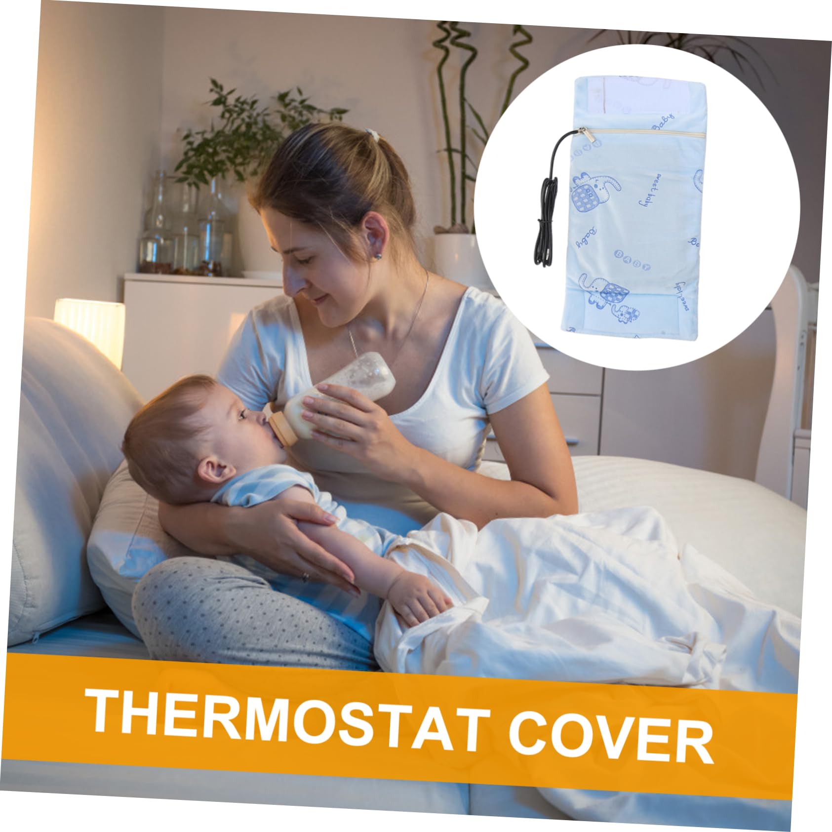 VICASKY 2piezas Calentador De Biberones USB Portátil para Bebés Cubre y Mantiene La Temperatura del Alimento Funda De Aislamiento Térmico Azul