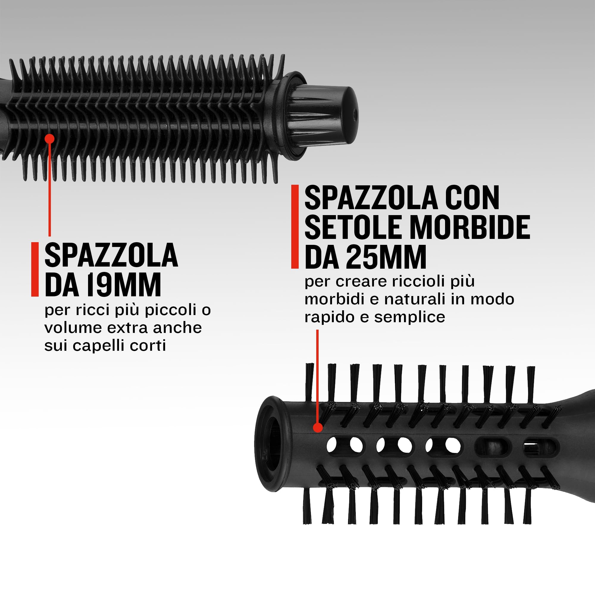 Remington Spazzola ad Aria Calda - 2 accessori: Spazzola Rotonda da 19 mm e 25 mm - Blow Dry&Style: Asciuga e Modella, ideale per i capelli più corti, 2 livelli di riscaldamento e soffiaggio, AS7100