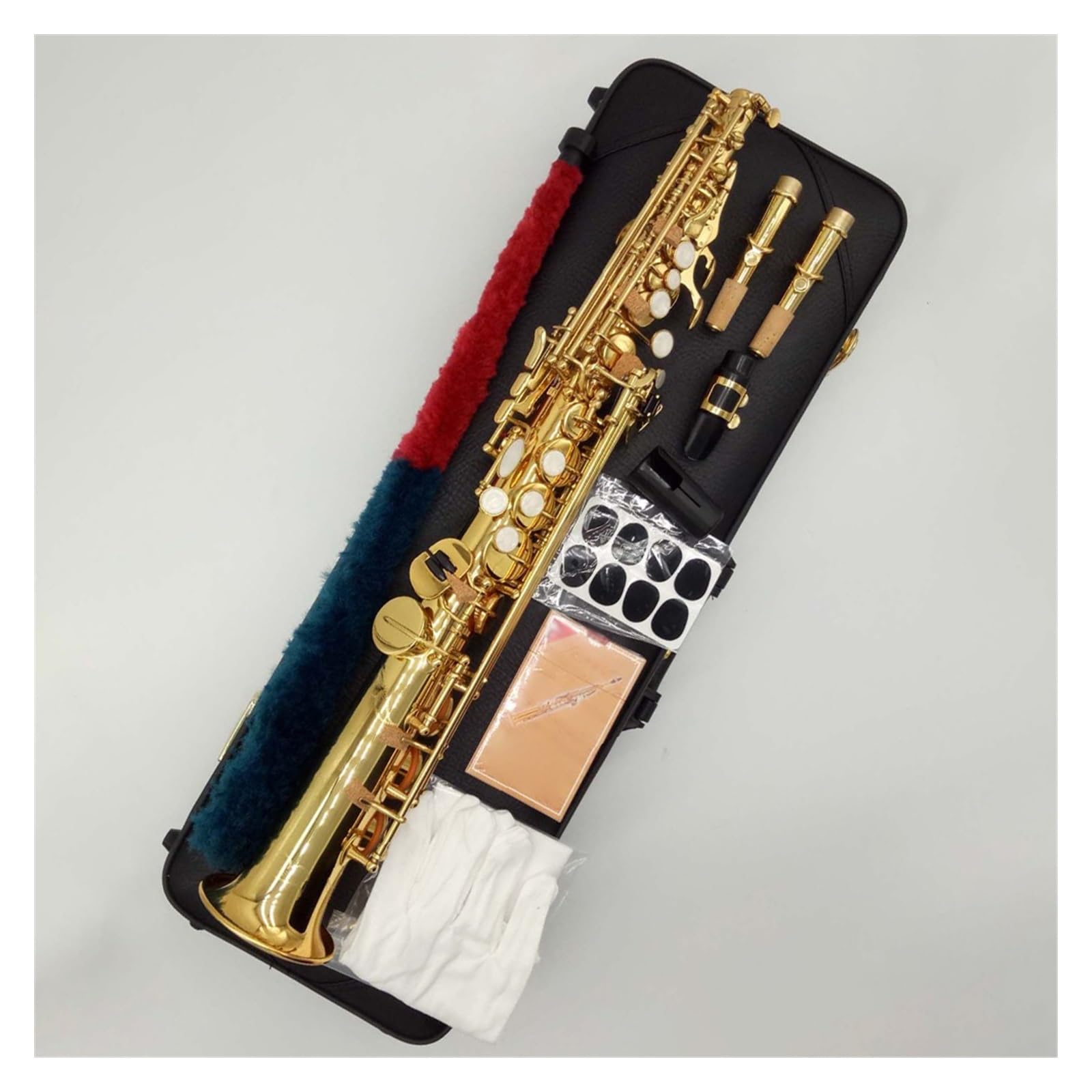 professionnel Saxophone Saxophone Aigu En Laiton 992 Clés Laquées Or Saxophones En Mib Avec Étui De Transport D'accessoires