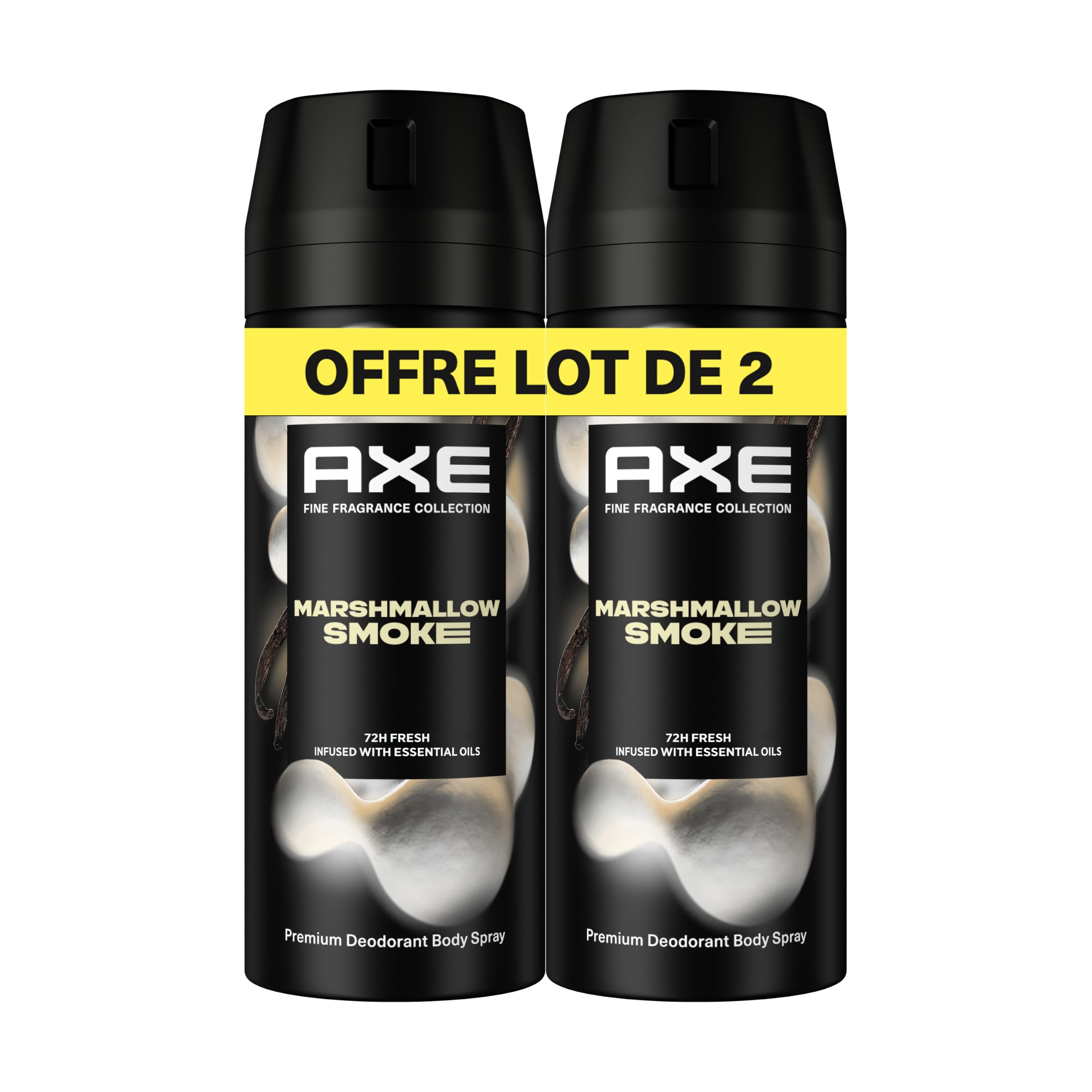 AXE Déodorant Homme Spray Marshmallow Smoke Collection Prestige 2x150ml