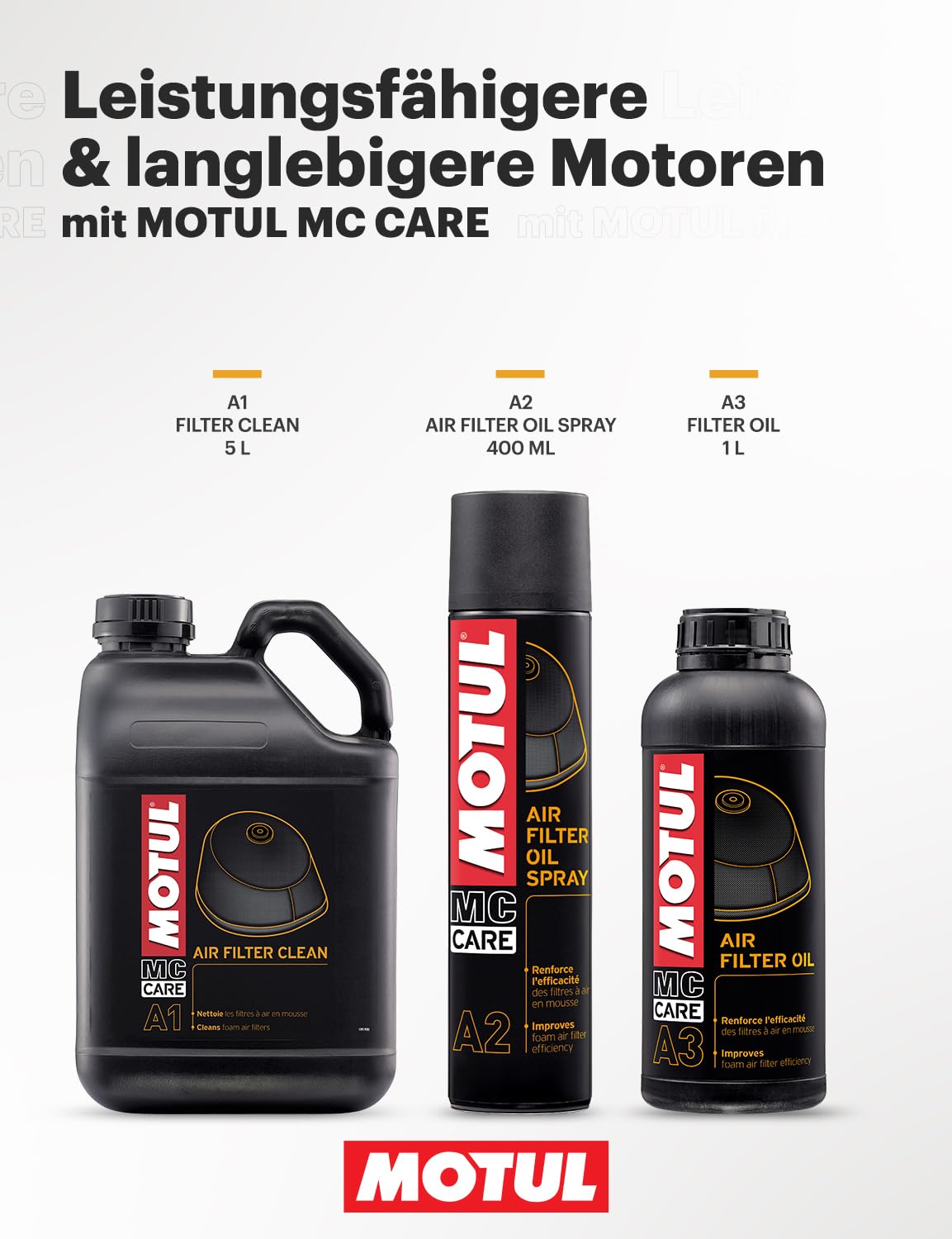 Motul Luftfilteröl-Spray, Für Schaumstoff-Luftfilter, Blau gefärbtes Haftöl, Geeignet für Motocross-, Enduro-, Trial- und Trail-Maschinen und Quads, MC Care Air Filter Oil Spray A2, Sprühdose, 400 ml