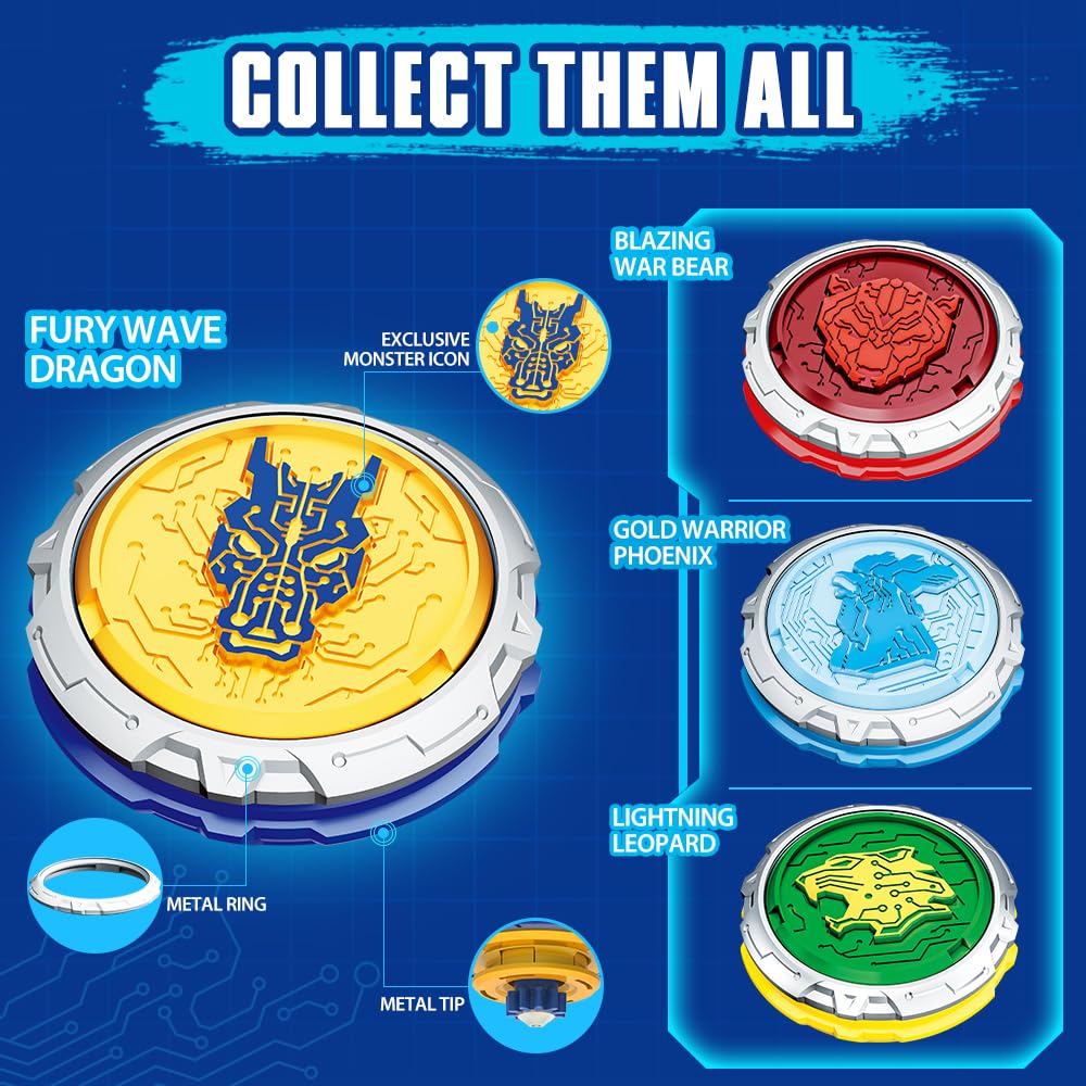 Infinity Nado Beyblade Battle Top, bączek dla dzieci, metalowa zabawka dla chłopców od 5, 6, 7, 8, 9, 10, 11, 12 lat, zestaw startowy Fury Wave Dragon