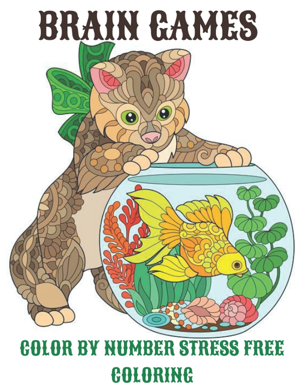 Buy brain games color by number stress free coloring Relaxation and