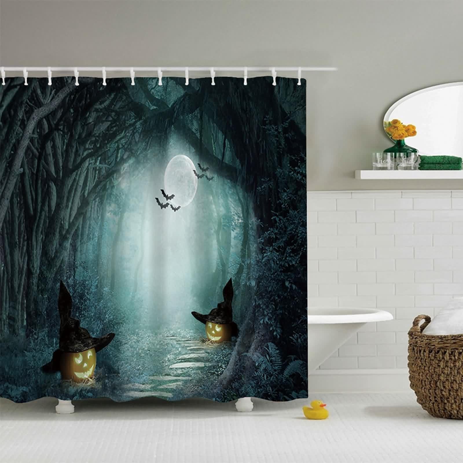 Rideau douche japonais 200x180cm noir tissu très résistant