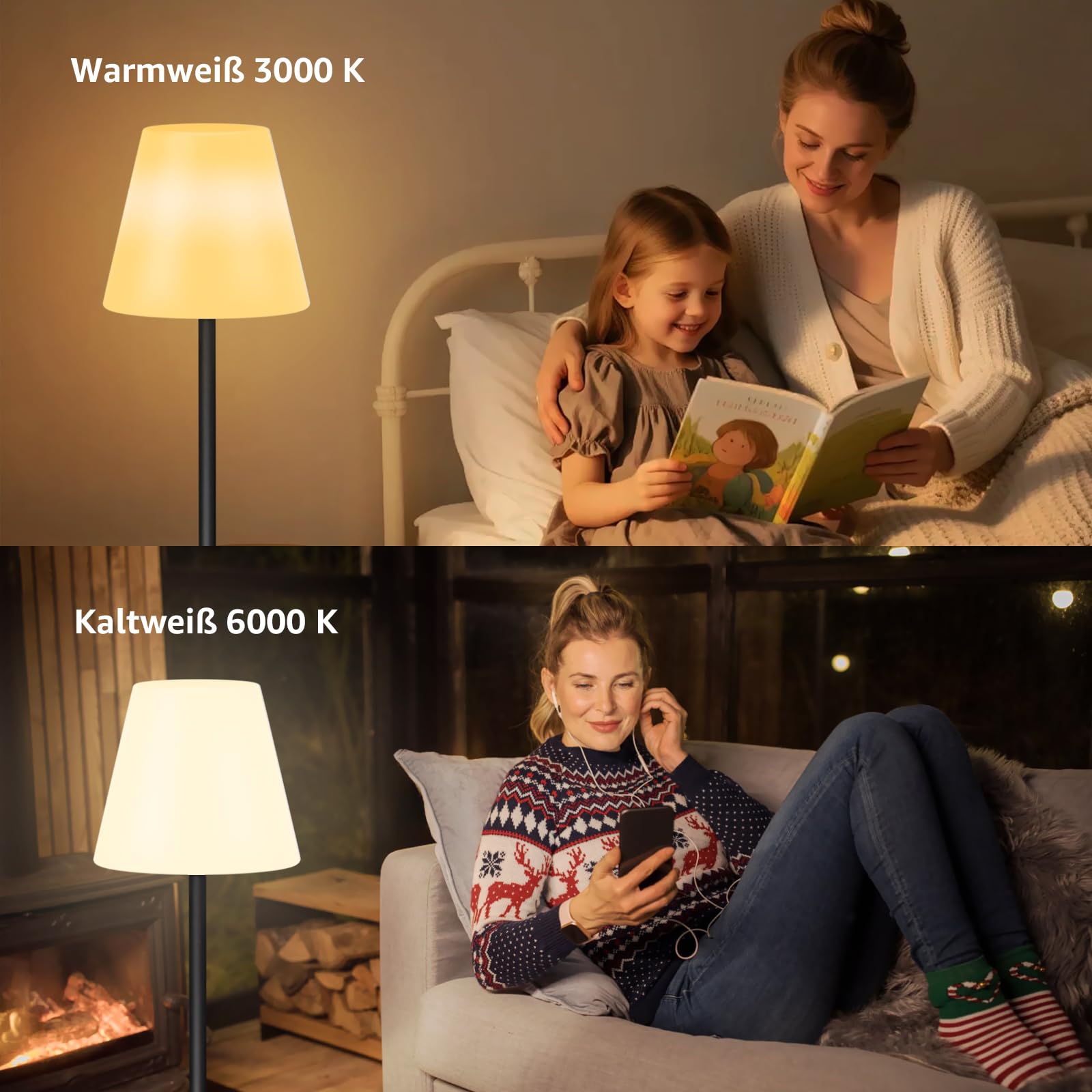 uuffoo Outdoor Stehlampe LED Dimmbar Wiederaufladbar USB Höhenverstellbar RGB Warmweiß APP E27 Metall Rundsockel
