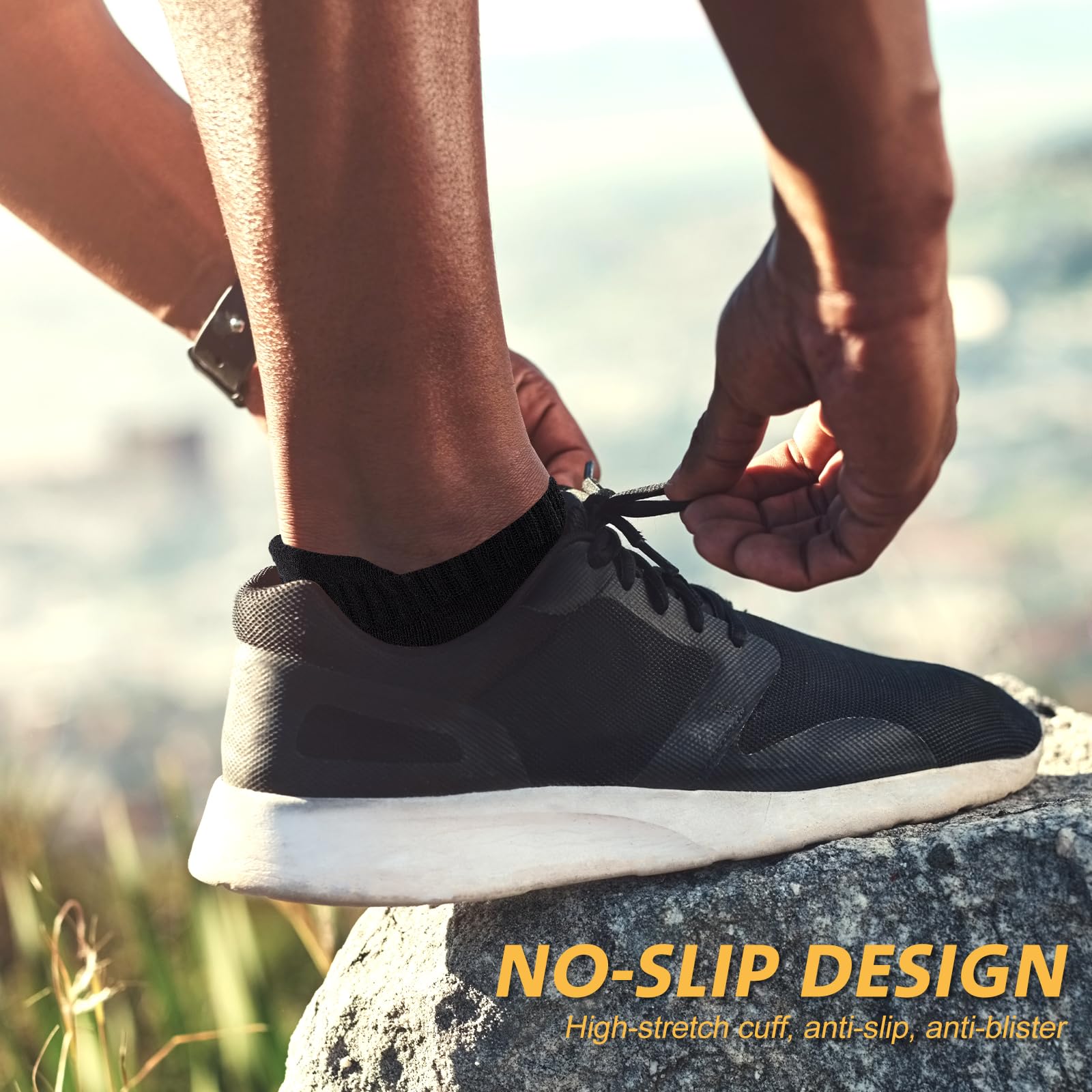 Running Socks Cushioned Ankle Trainer Socks for Men Women Cotton Low Cut Breathable Athletic Sports Socks (6/10 Pairs) — view 2