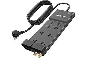Belkin BE112230-08 12-Outlet Surge Protector Power Strip with 12-Foot Extension Cord