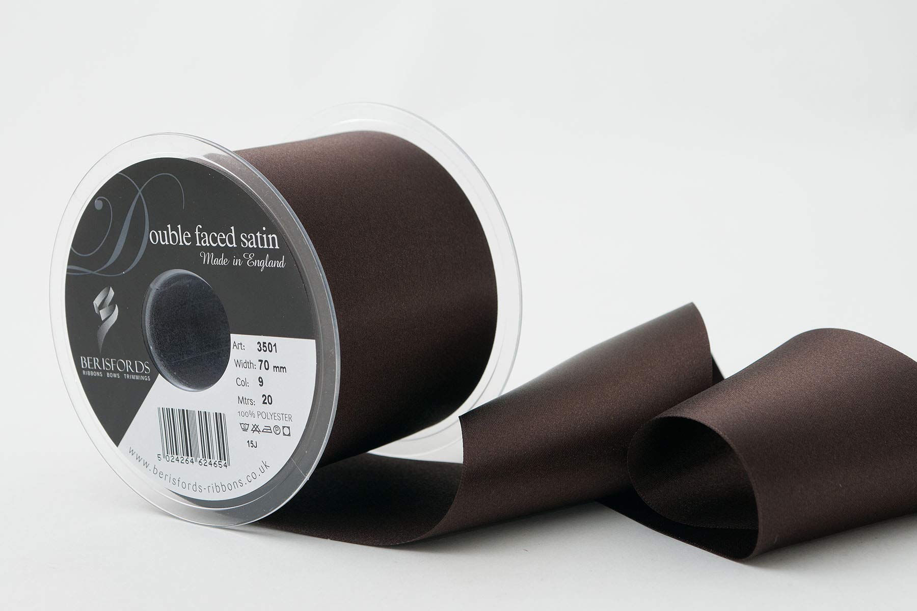 Berisfords 70 mm x 20 m Double Faced Satin Ribbon, Cuban