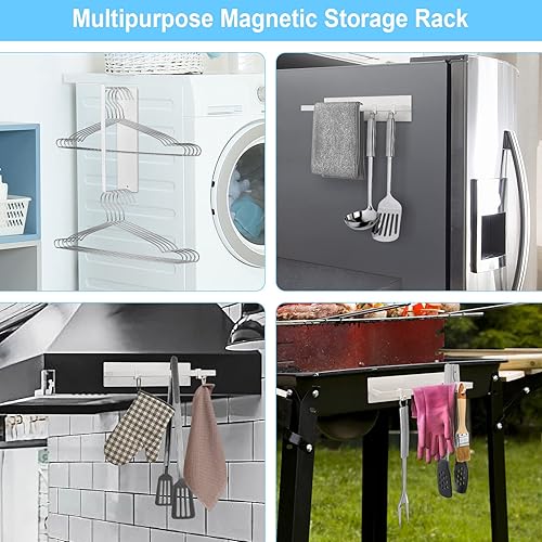 Miniatura 9 de Seropy Escurridor de platos enrollable sobre el fregadero, para encimera de cocina y organizador de perchas, soporte magnético para lavadora,