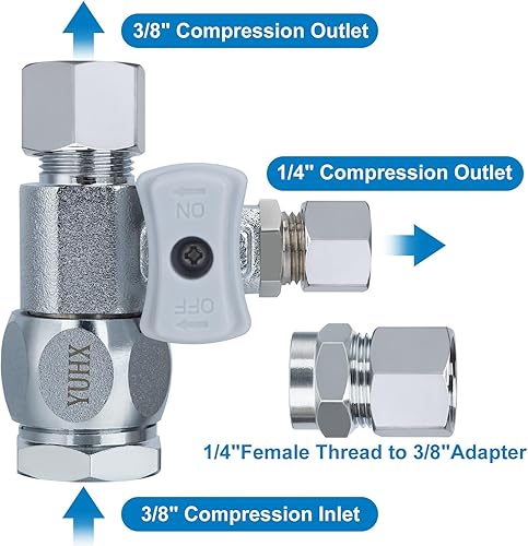 Miniatura 8 de Adaptador de agua de alimentación 38 "x 14" o 38" Add-A-Tee, 12 x 14 o 38 Divisor de línea de agua, 14 empuje para conectar, no se ajusta a rosca o