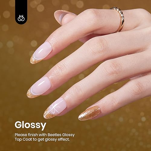 Miniatura 215 de Beetles Nude - Esmalte de uñas en gel natural de 15ml/0.5 onzas líquidas, color neutro, color crema, translúcido, lámpara LED UV para uñas, 15ml/0.5