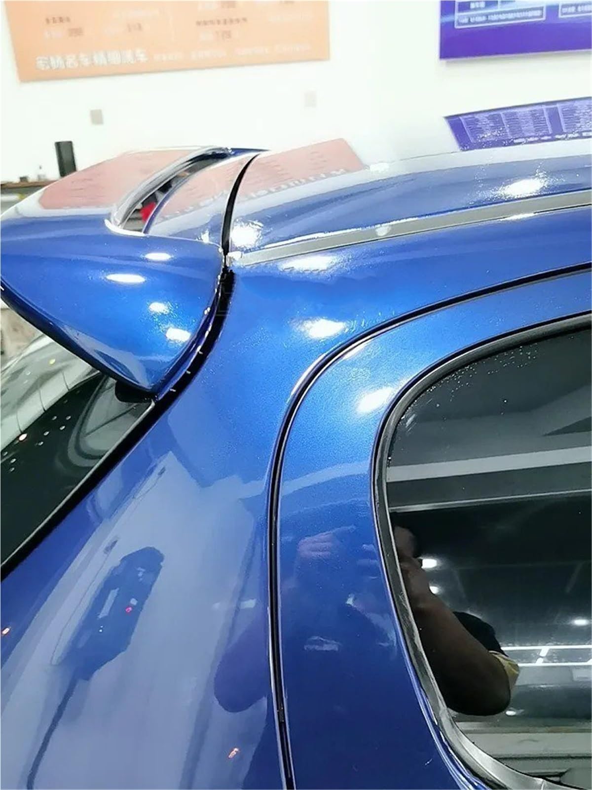 Spoiler Alettone Per Peugeot 206 2013 2014 2015 2016 2017 2018 Hatchback Posteriore Baule Cofano Tetto Spoiler Ali ABS Plastica Nero Carbonio Auto Esterno Tuning(Unpainted)