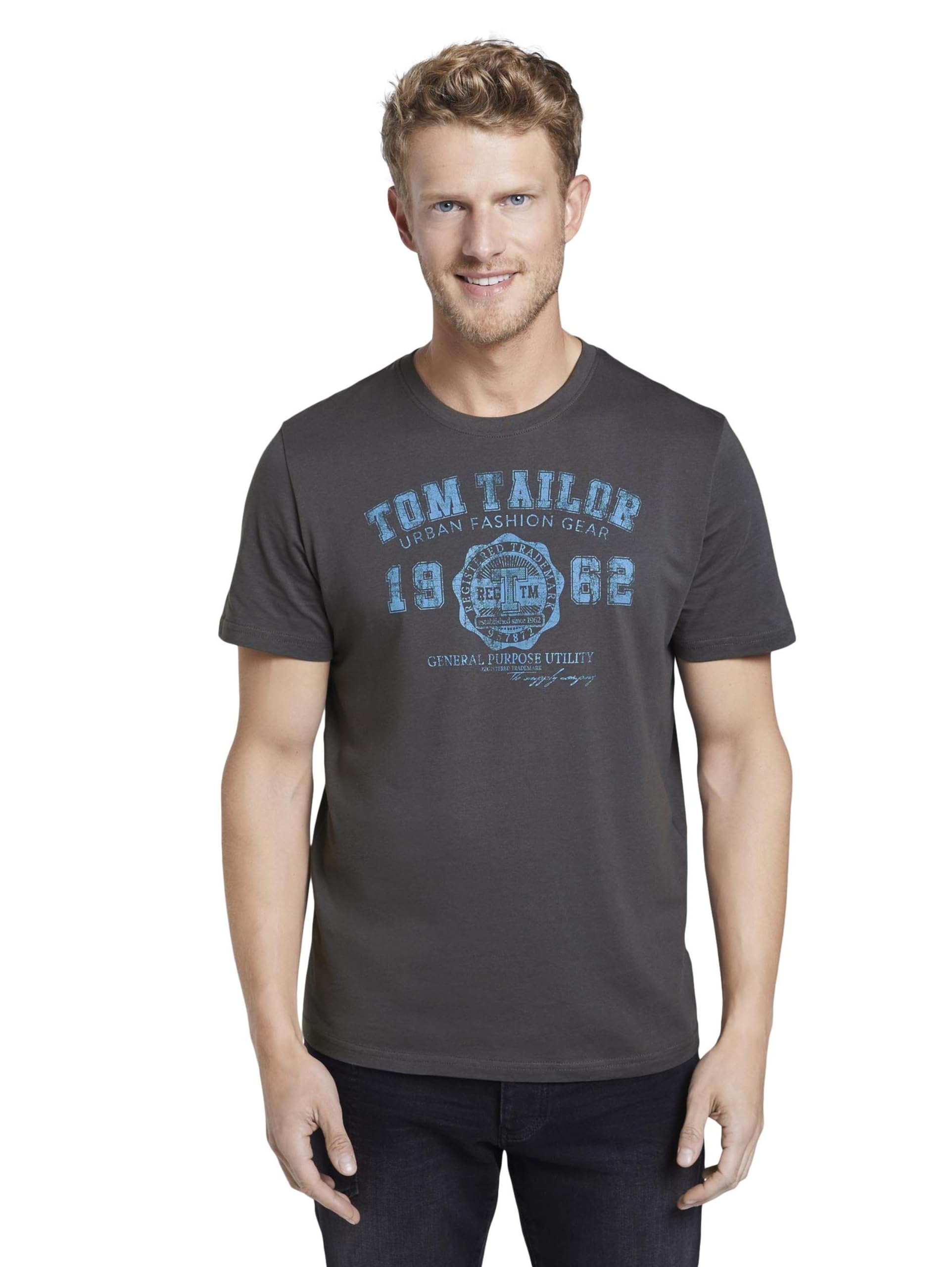 TOM TAILOR Camiseta con Logo Impreso para Hombre