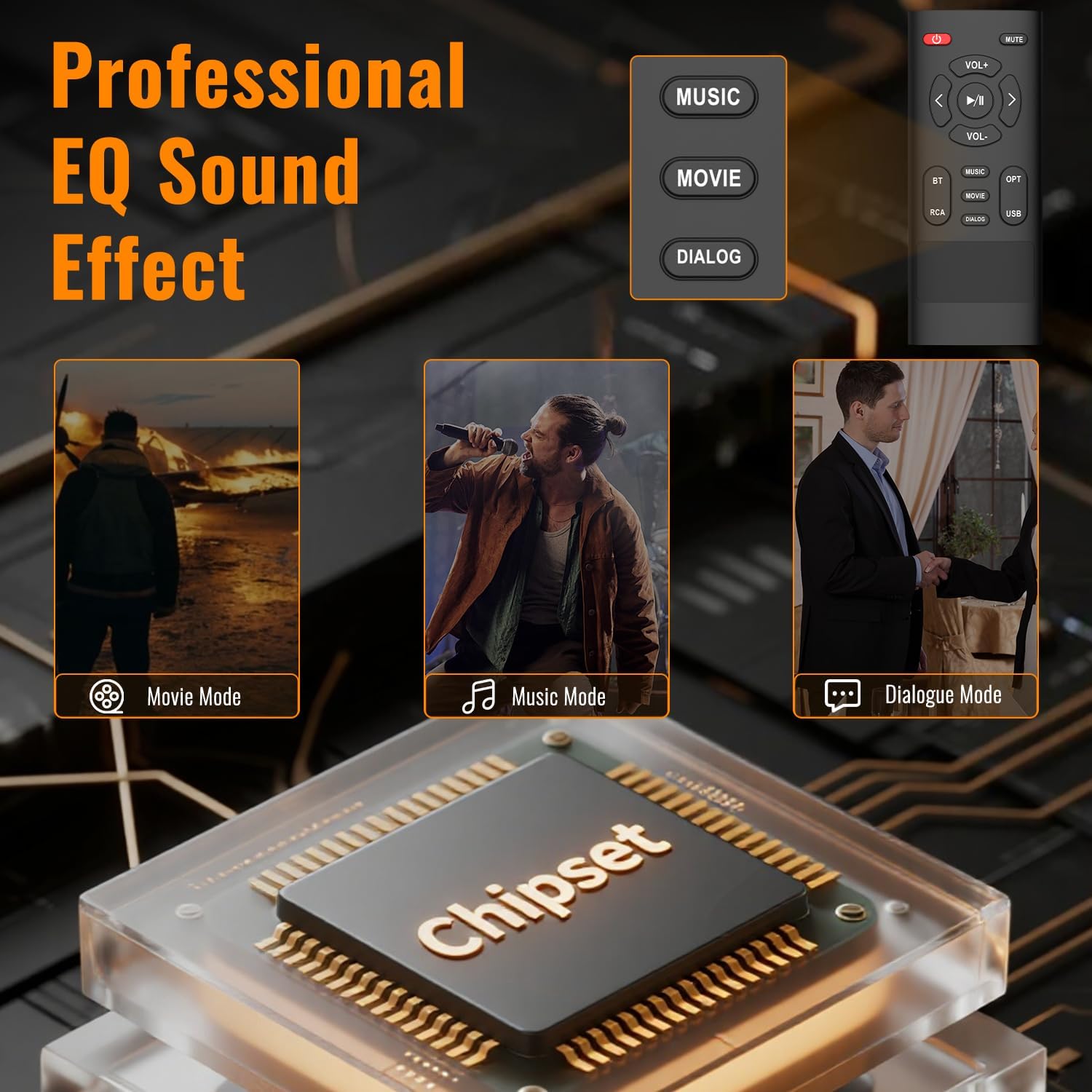 BESTISAN Bluetooth Bookshelf Speakers, Powered Computer Speakers with 4 Inch Woofer, TV Speakers with Optical/RCA/USB/Sub Out for PC and Turntable - Image 5