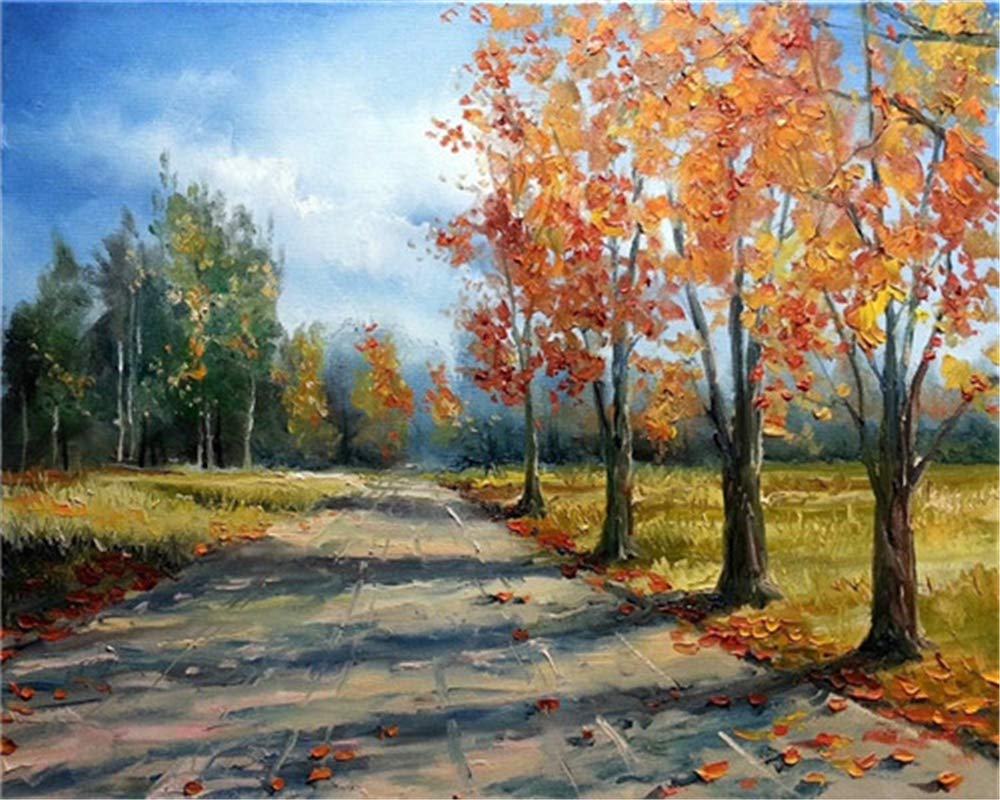 Produktbild von YEESAM ART Malen Nach Zahlen "Wald" - 40,6x50,8cm, Mit Acrylfarben, Pinseln & Optionalem Rahmen