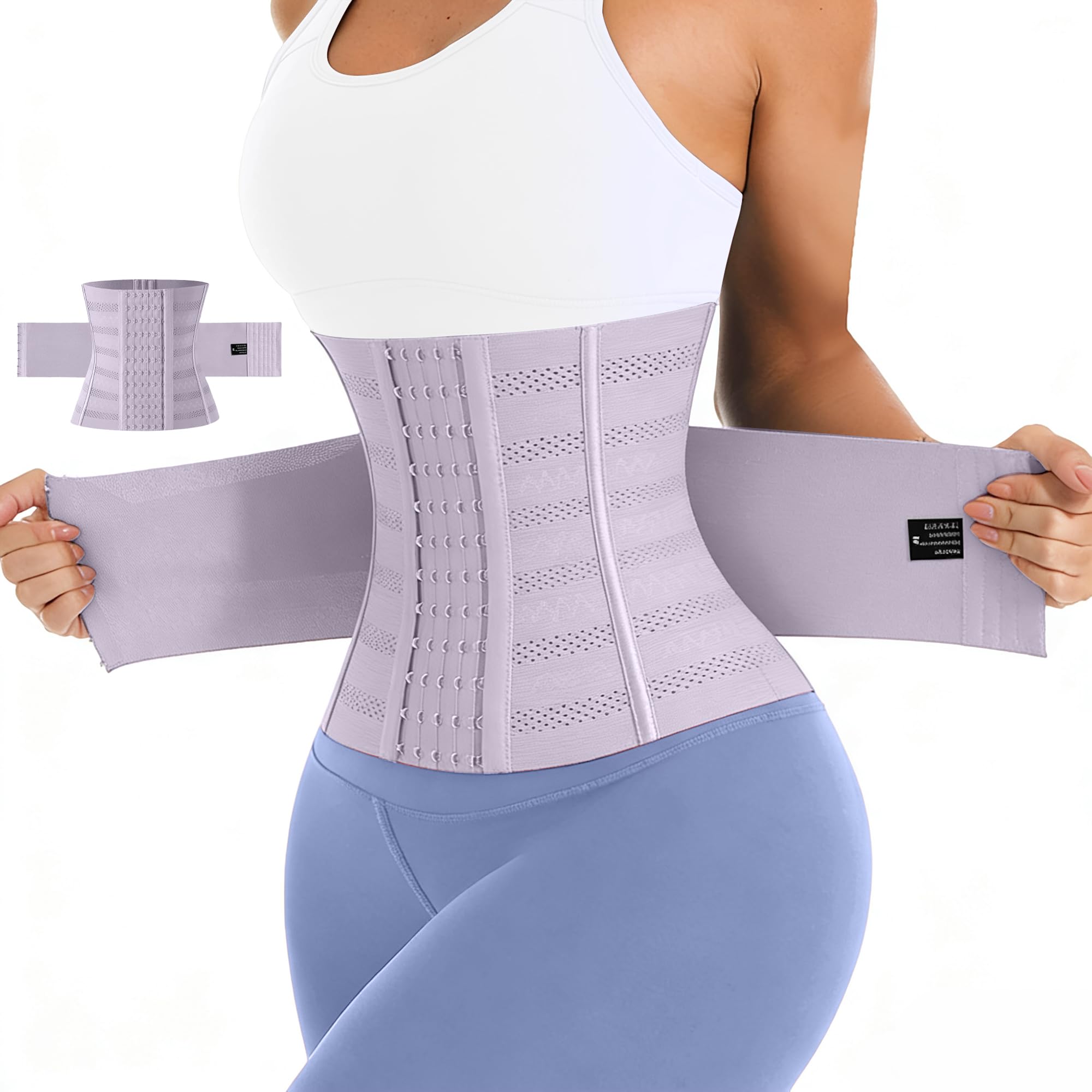 JXCTNNU Bauchweggürtel Gürtel Verstellbarer Taille Cincher Taillenmieder für Fitnesstraining Damen Herren Figurformend Abnehmen Waisttrainer Taillenformer (Lila, M (56-64kg))