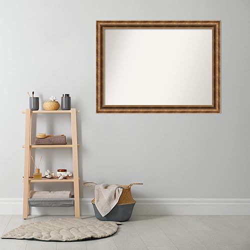 Miniatura 6 de Amanti Art Wood Bathroom Mirror, Manhattan Bronze Wall Mirror for use as Bathroom Vanity Mirror Over Sink (32.5 x 43.5 in.) Non-Beveled Mirror,