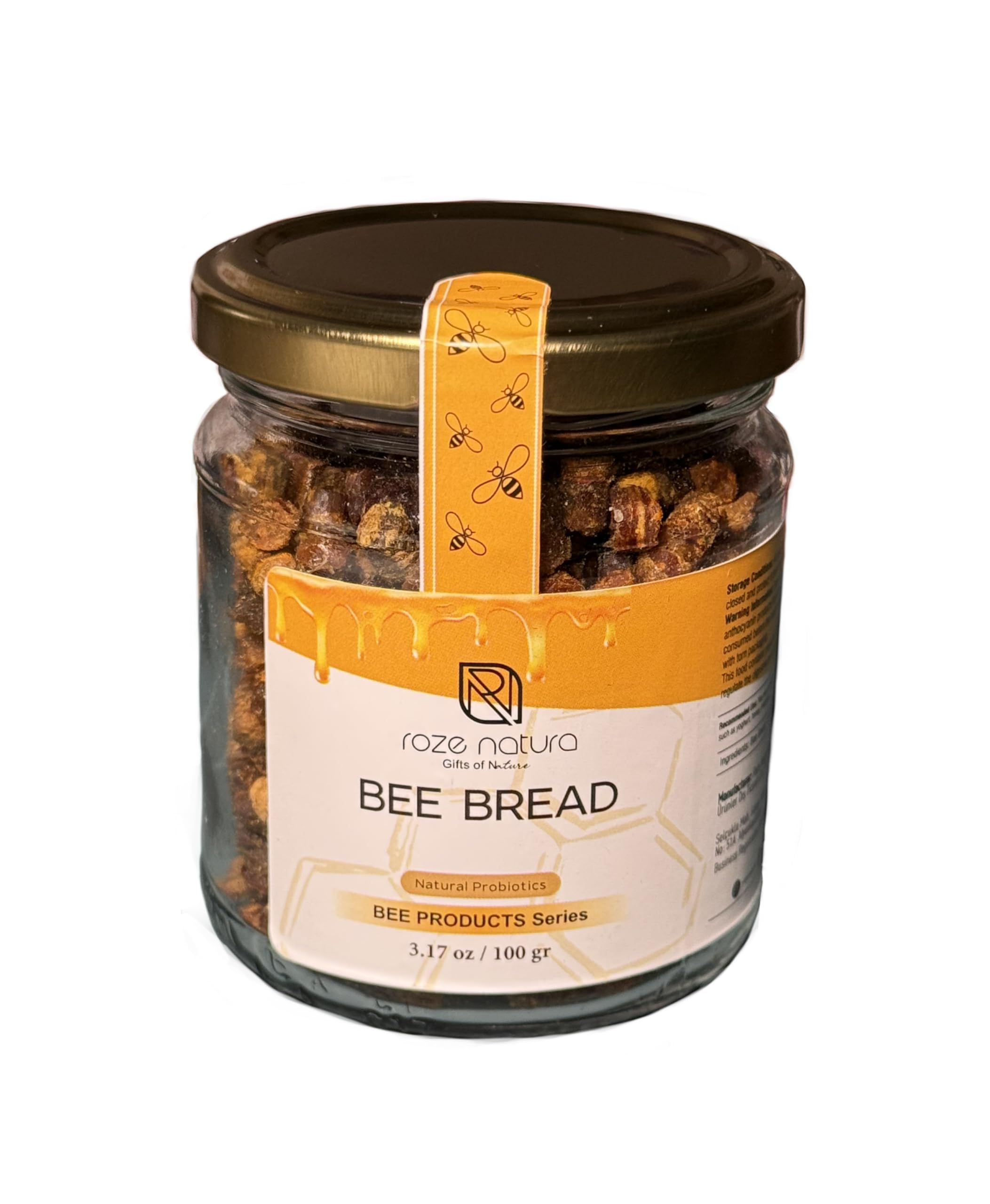 ROZE NATURA Bee Bread, Naturally Fermented Pollen, Perga | 3.17oz (90gr)