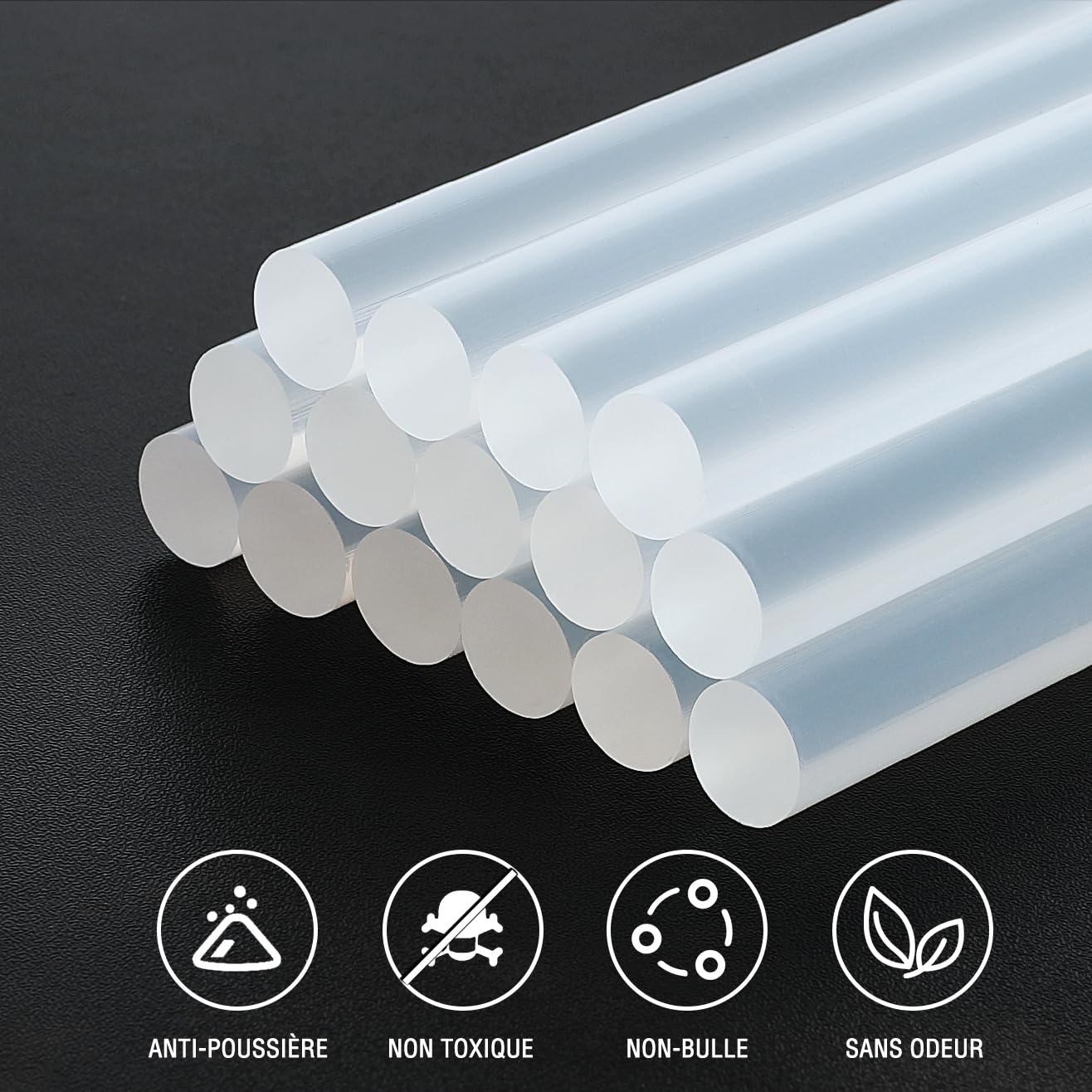 WORKPRO Lot de 100 Bâtons de Colle Chaude 200 x 11mm, Bâtonnets de Colle Transparents Universels pour Pistolet à Colle Chaude, Idéal pour Bricolage, Artisanat, Loisir