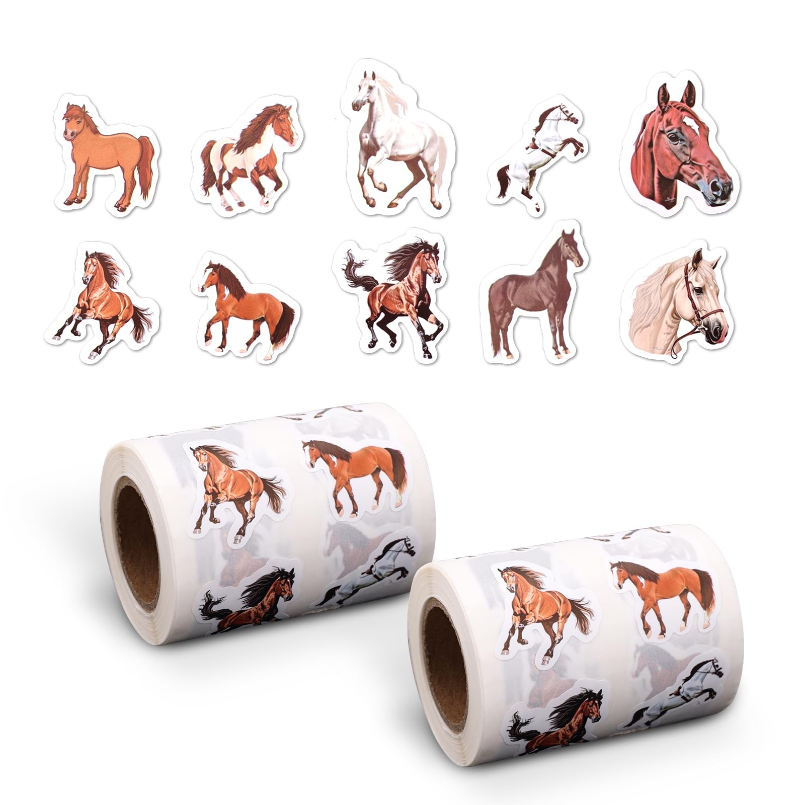 ZMDMAH Lot De 50 Autocollants Cheval Mignon - Grand