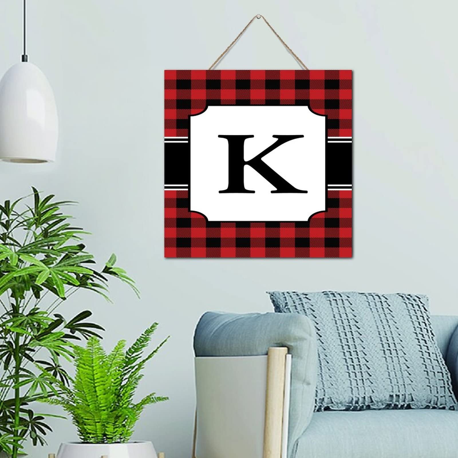 Monogramme de Noël K en bois vieilli, le cadeau idéal pour la famille