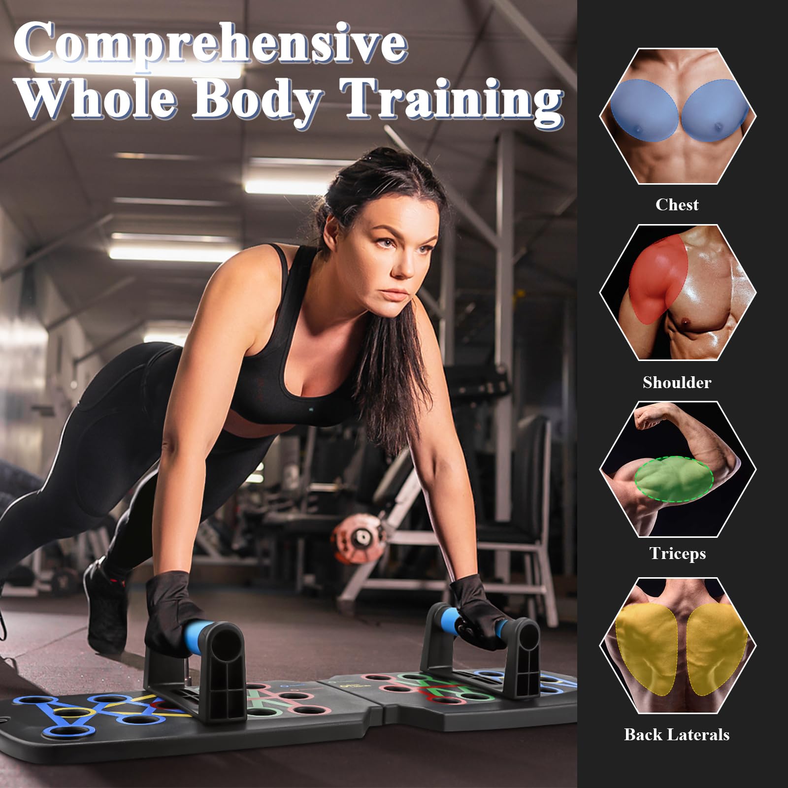 Tavola per Flessioni, Push Up Board, Tavola Flessioni Multifunzionale, Attrezzi Palestra Casa, Allenamento a Casa
