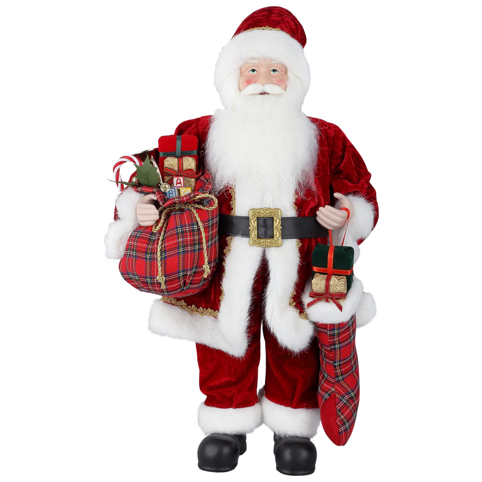 himaly Christmas Santa Claus,24" Santa Claus Christmas Ornaments Decorations Traditional Standing Christmas Santa Claus Figure Xmas Decoration