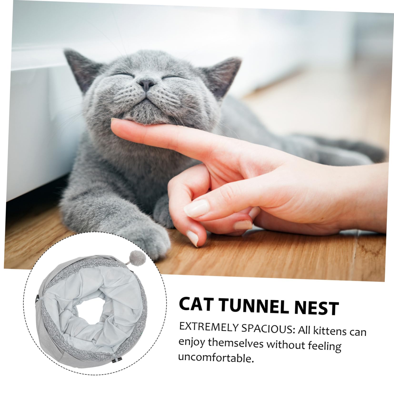 Faltbarer Katzentunnel aus Wildlederimitat für Katzen, Größe L
