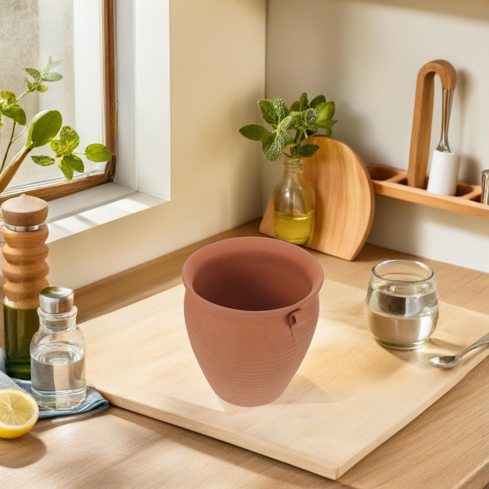 Vielseitiger Kartoffel Aufbewahrungsbehälter aus Terrakotta mit Belüftung für Frisches Gemüse im Modernen Landhausstil zur Lagerung von Kartoffeln und Zwiebeln in Küche