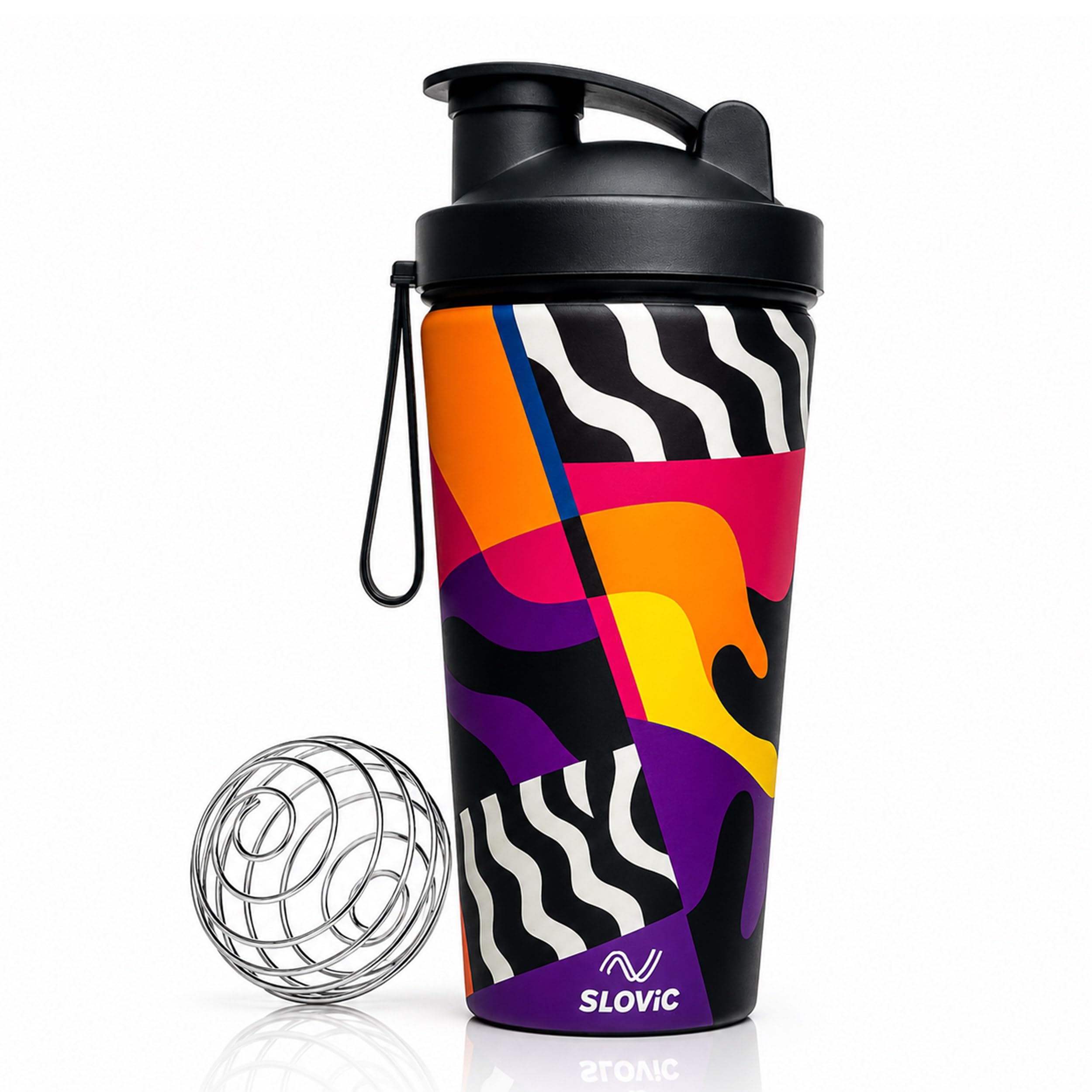 SLOVIC Steel Shaker For Gym [750 ML] | Gym Bottles For Men | Gyms Shaker for Men | Odor Free Protein Shaker Bottle For Protein Shake, Leakproof Stainless Steel Shakers Bottle For Exercise | 4D Design-image-25