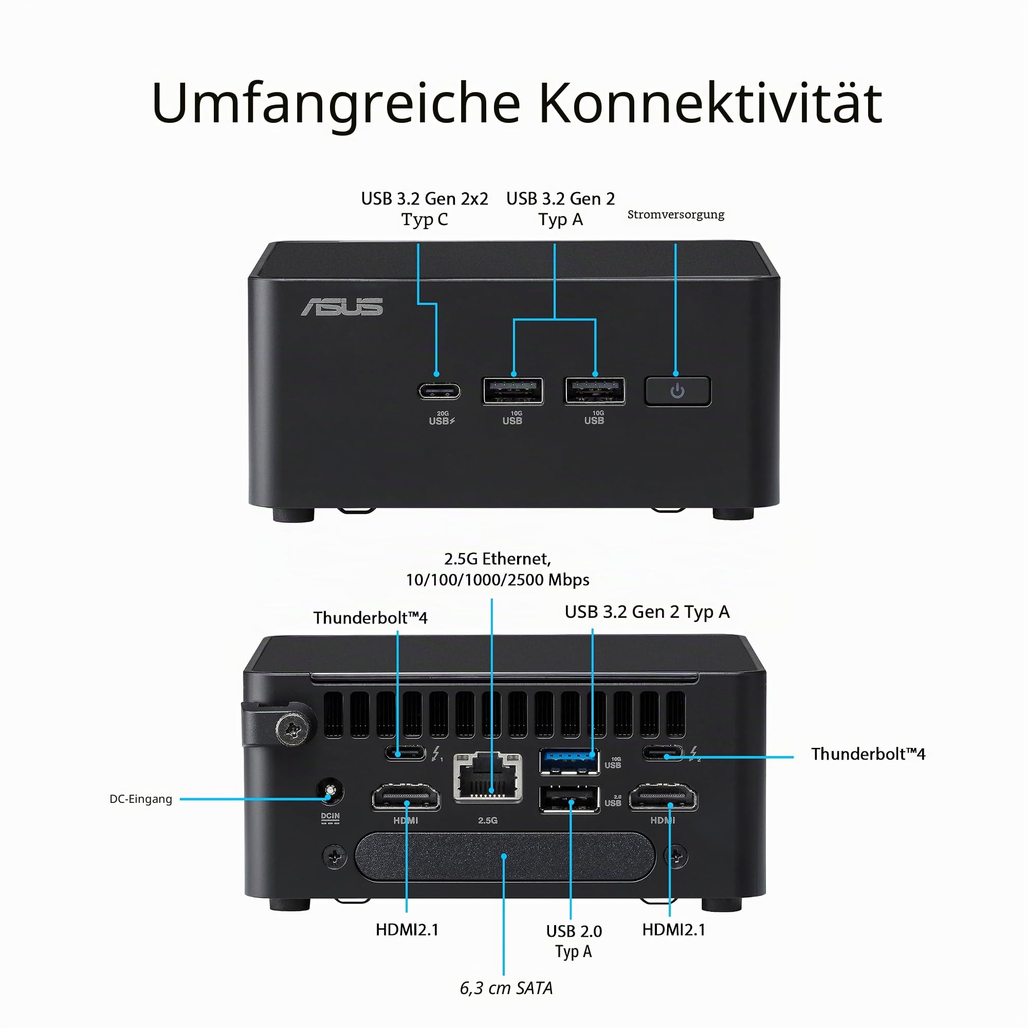 ASUS NUC 14 Pro Barebone Desktop-PC (Intel Core Ultra 7 155H, Intel ARC Graphics, kein Speicher, kein Speicher, kein Betriebssystem, kein Stromkabel enthalten)