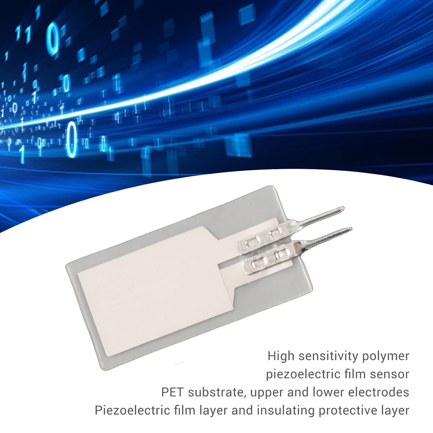 Flexible Piezoelectric Film Sensor, High Sensitive Micro Force PVDF Pressure Transducer, Piezoelectric Sensor for Measure Physiological Such as Heart Rate
